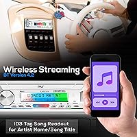 Vista 3 de Pyle Amplificador de potencia para receptor estéreo marino, lector de tarjetas AMFMMP3USBAuxSD, receptor estéreo marino, DIN único, 30 estaciones