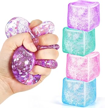 Squishy Fidget Toys for Kids Adults Stress Relief Toy,4 Pack | sensory squeeze toys for kids and adults! party favors, birthday gifts, desk accessories & stress relief for ADHD autism