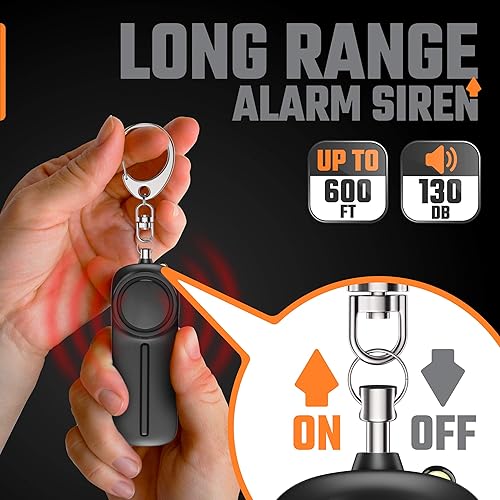 Miniatura 2 de WETEN, llavero de sirena de seguridad, alarma fuerte para protección de mujeres, dispositivo de alerta personal de autodefensa con luz LED, llavero