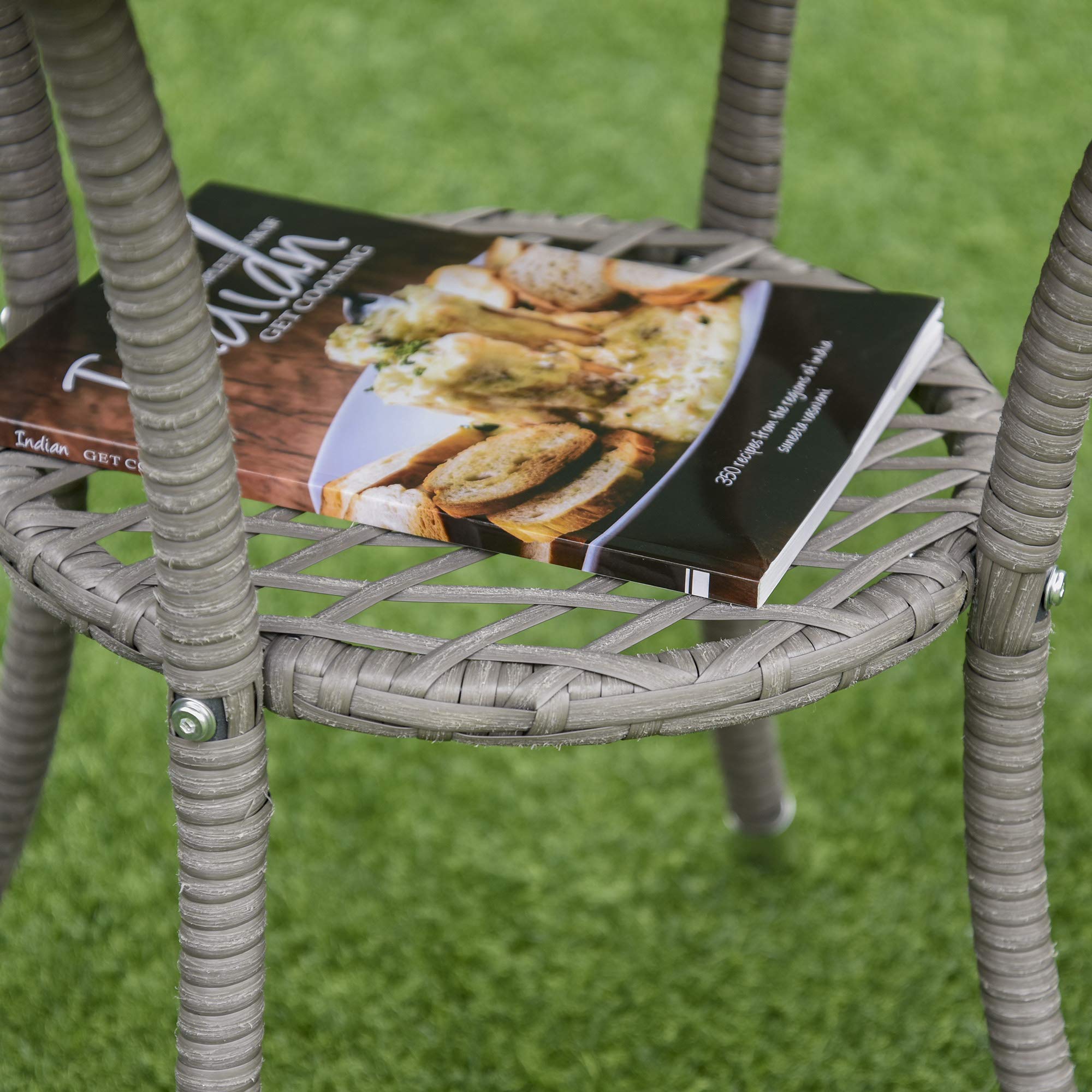 Outsunny Polyrattan Gartenmöbel Set Balkonmöbel für 2 Personen Grau
