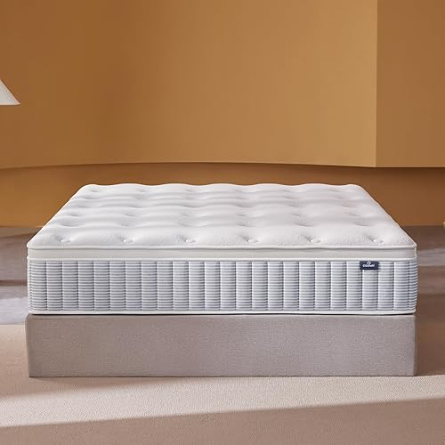 Miniatura 10 de Colchón Queen de 14 pulgadas, colchón híbrido de lujo tamaño Queen con doble refrigeración, espuma viscoelástica PCM ventilada de 2 pulgadas,