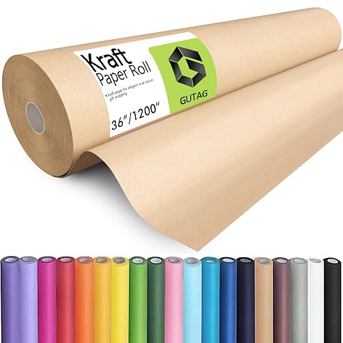 GUTAG 36" x 1200" (100') Kraft Paper Roll for Craft