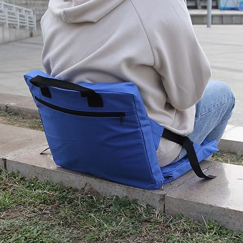 Miniatura 9 de Asiento de estadio para gradas con soporte trasero, portátil, ligero, cojín de asiento plegable para estadio, silla acolchada para jardín, camping,