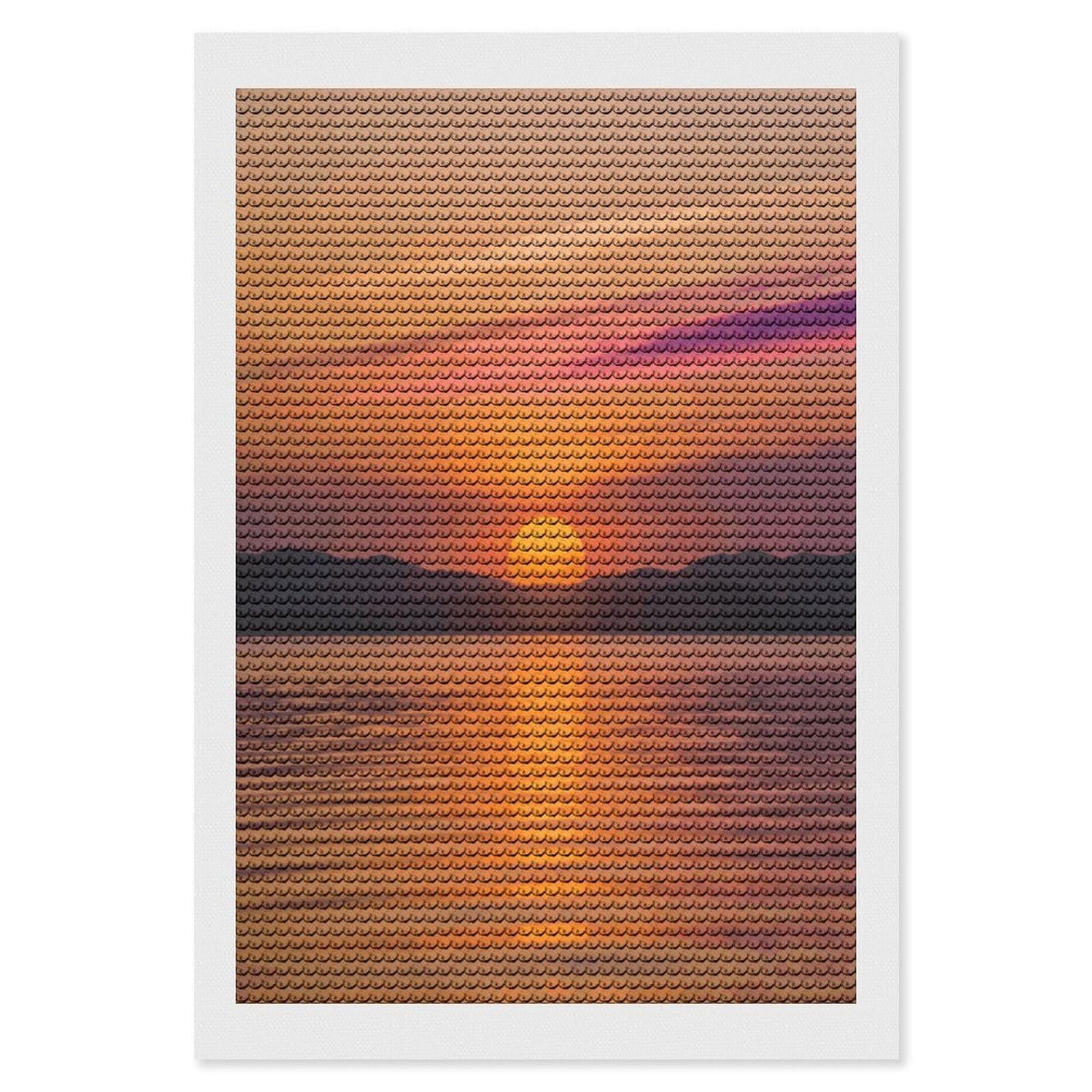 FekiLoot Sunrise Paint by Numbers Kit for Adults Beginner DIY Diamond Dots Paintings Round Full Drill Diamond Art Kits Picture Diamond Art Painting Kits for Home Decor 8"x12"