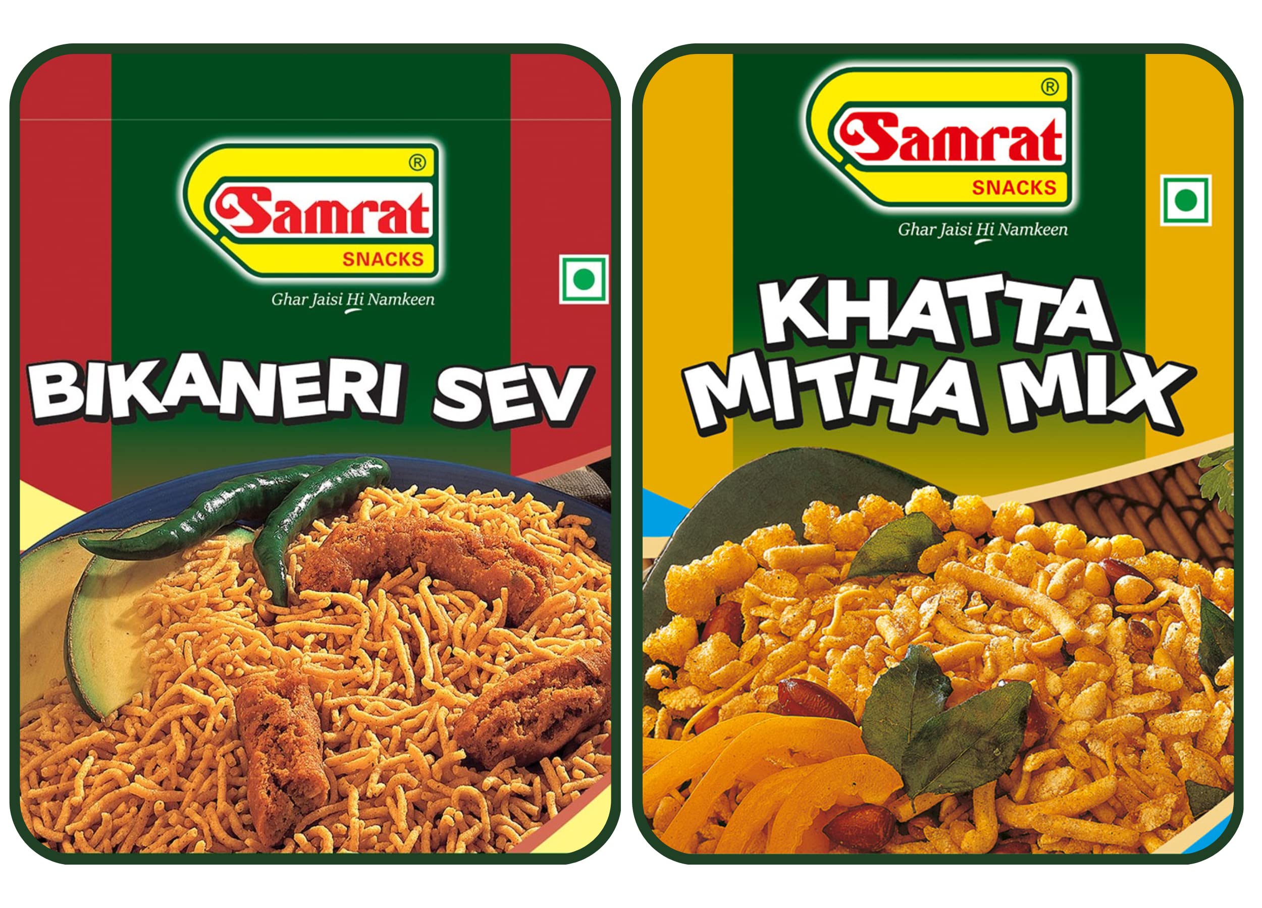 SAMRAT| Assorted Combo Pack of 2 | BIKANERI SEV(Bhujia) | KHATTA MITHA MIX | Pack of 2 Snacks |Tasty & Healthy Snacks| Namkeen|2x400g|800g| (B0BQF7L66P) Amazon Price History, Amazon Price Tracker