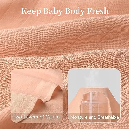 Miniatura 49 de Momcozy Mantas de muselina para bebés, niños y niñas, paquete de 4 mantas transpirables y agradables a la piel, esenciales para bebés, registro
