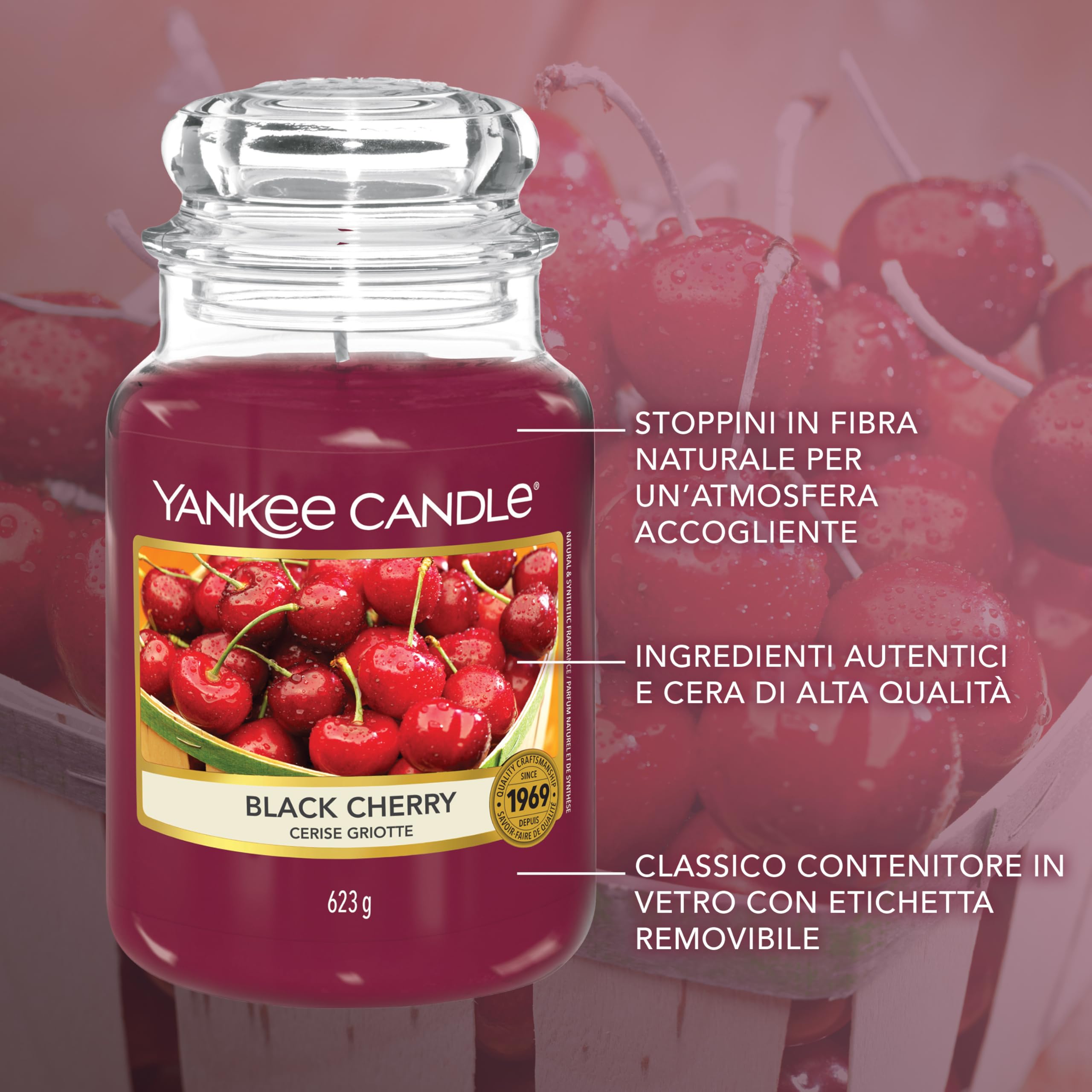 Yankee Candle Candela profumata in giara grande | Amarena | Durata Fino a 150 Ore | Regali perfetti per le donne
