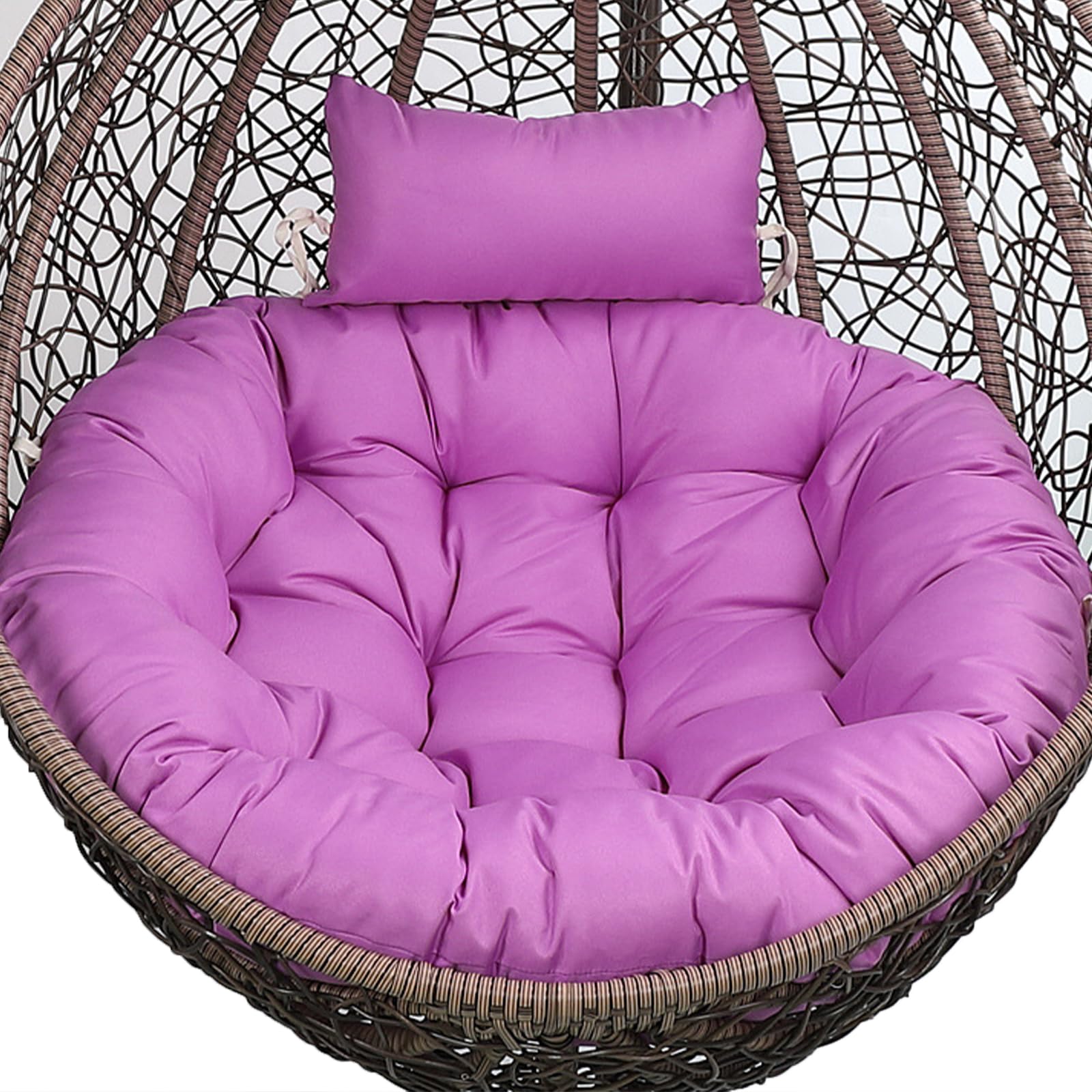 Round Cushions For Hanging Chair with Headrest - Washable Replacement Cushions for Egg Hanging Chair, Indoor Outdoor Removable Cushion