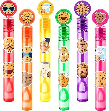 Cookie Party Favors for Kids 24PCS Sweet Treat-Themed Mini Bubble Wands, Great for Birthday Supplies, Pinata Fillers, Goodie Bags & Classroom Rewards