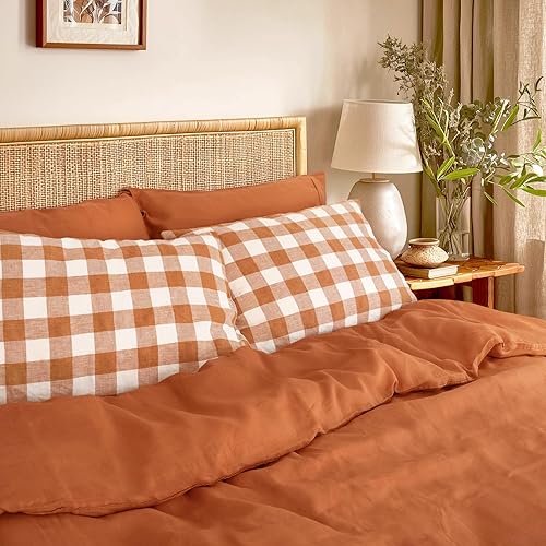 Miniatura 9 de Juego de 2 fundas de almohada de lino con volantes, 100% lino natural francés, fundas de almohada de lino con volantes, fundas de almohada