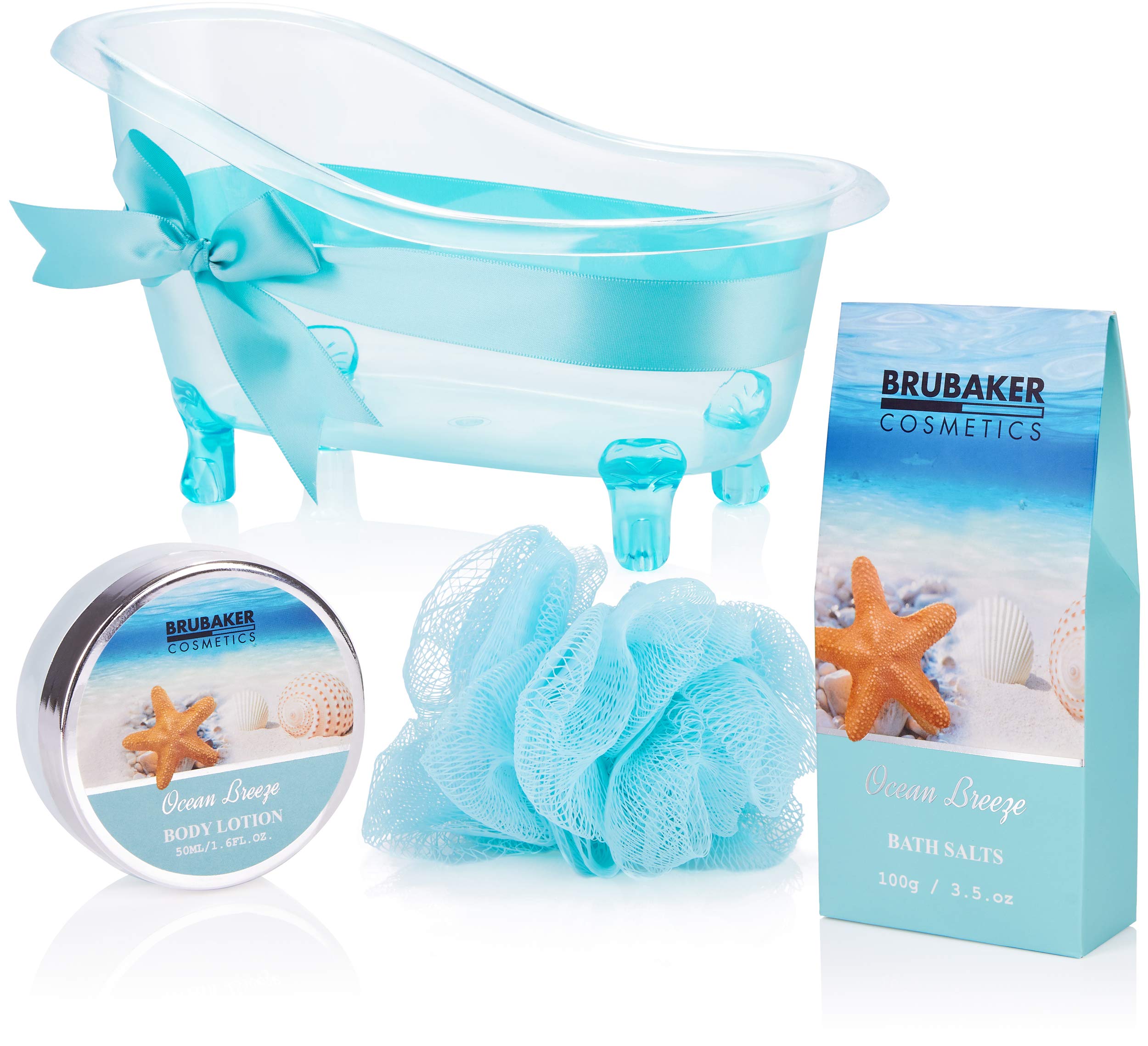 BRUBAKER Cosmetics Bath and Shower Set Summer Dreams - 7-piece Gift Set in Decorative Tub, Blue, 7 Unité (Lot de 1) - Image 2