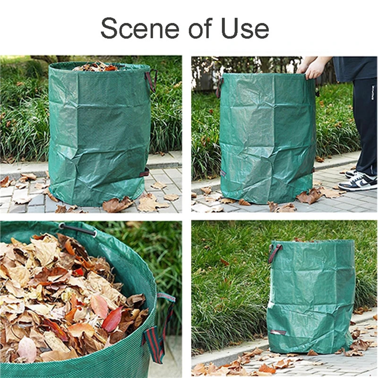 2 Stück Gartenlaubsack mit großer Kapazität, Aufbewahrungssack for Äste, Müllsack, Sammelsack for und Blätter, for die Landwirtschaft FüR Laub(500L 132gal 80x100cm)