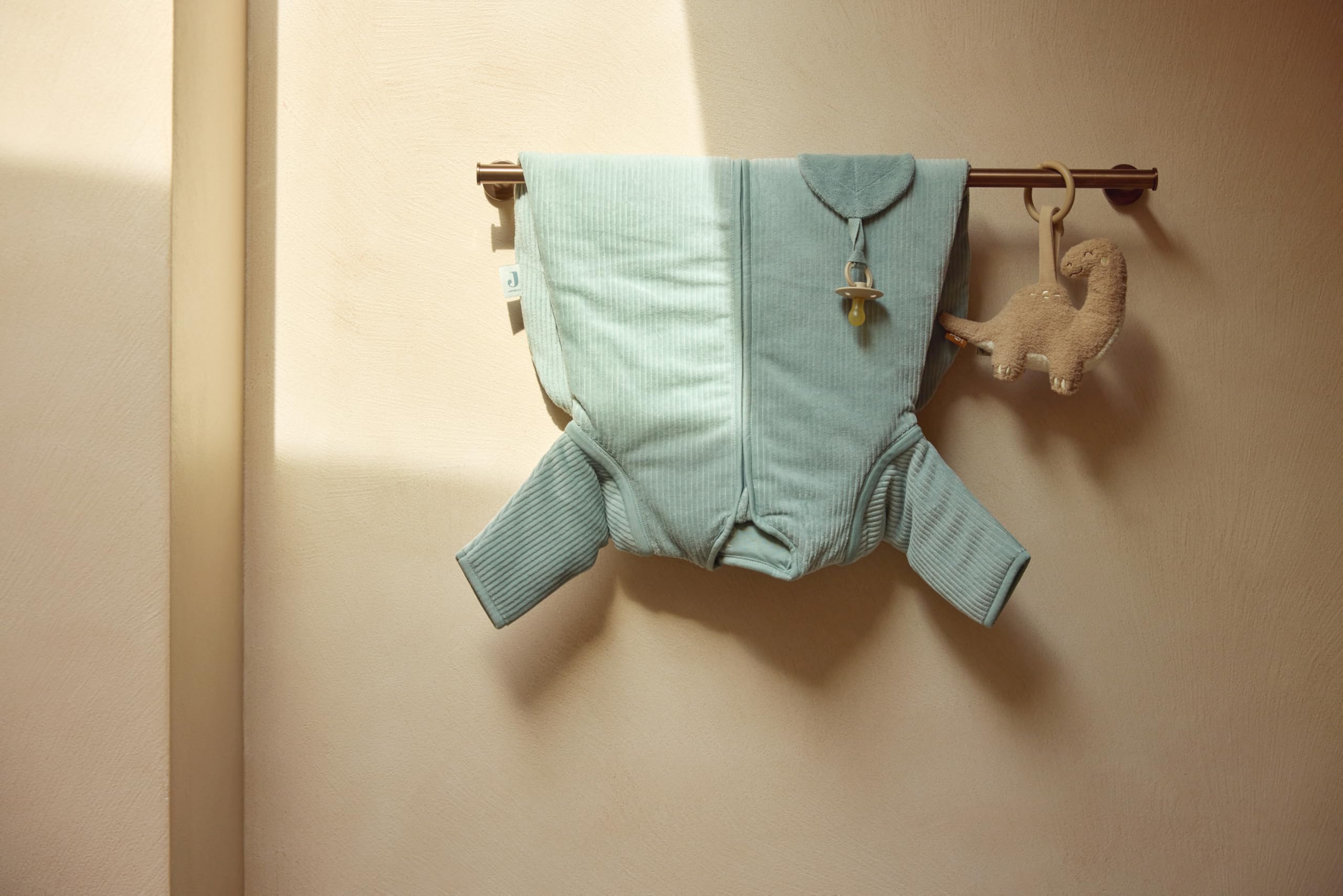 Jollein Schlafsack Baby Rund - Velvet Rib, Sea Green - 90 cm - Baumwolle, Polyester - 2.0 bis 3.0 TOG - Abnehmbare Ärmel - Oeko-TEX Zertifiziert - Baby Schlafsack