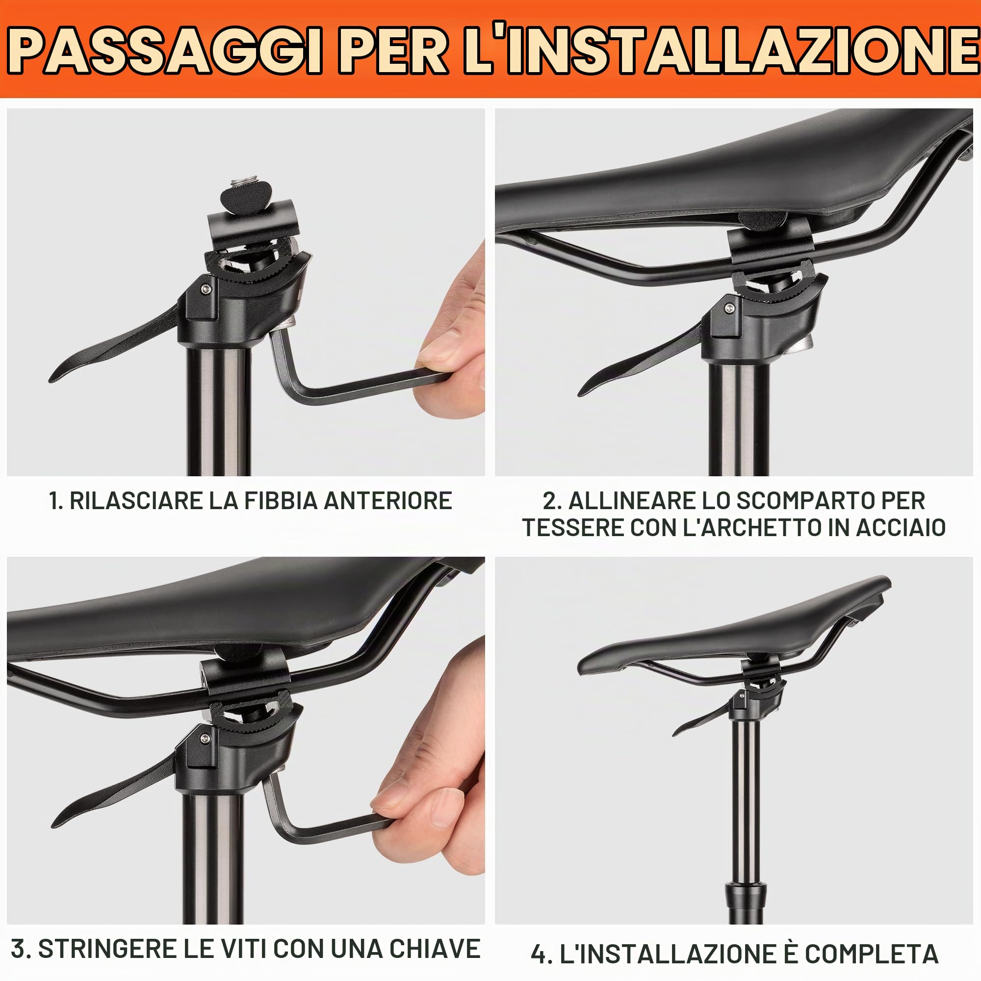 Canotto reggisella Dropper 27,2 / 30,9 / 31,6 mm × 400 mm – 125 mm Hub – leggero in alluminio telescopico con sistema di cartridge & morsetto per MTB / eBike / BMX