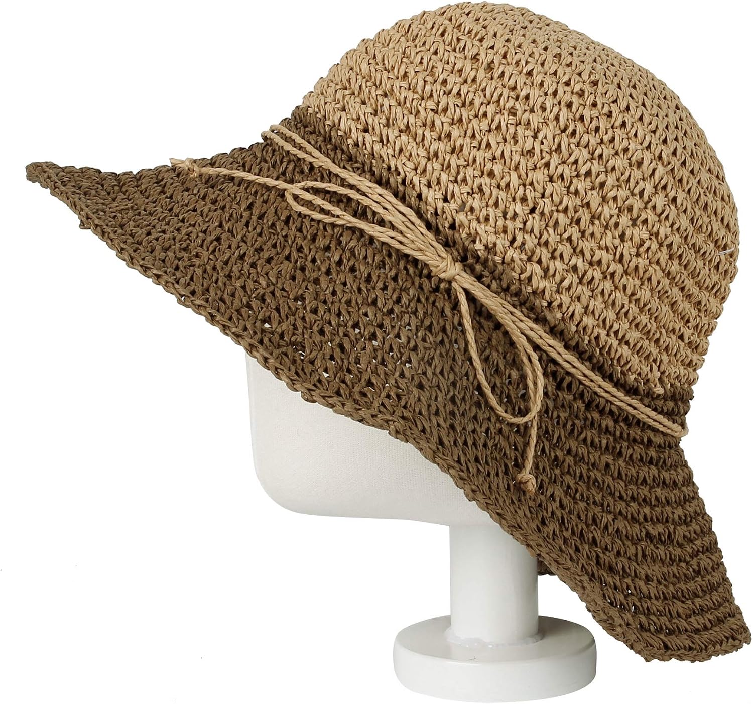WITHMOONS Women Floppy Flanging Straw Sun Hat Summer Beach Cap Wide Brim SLH1256