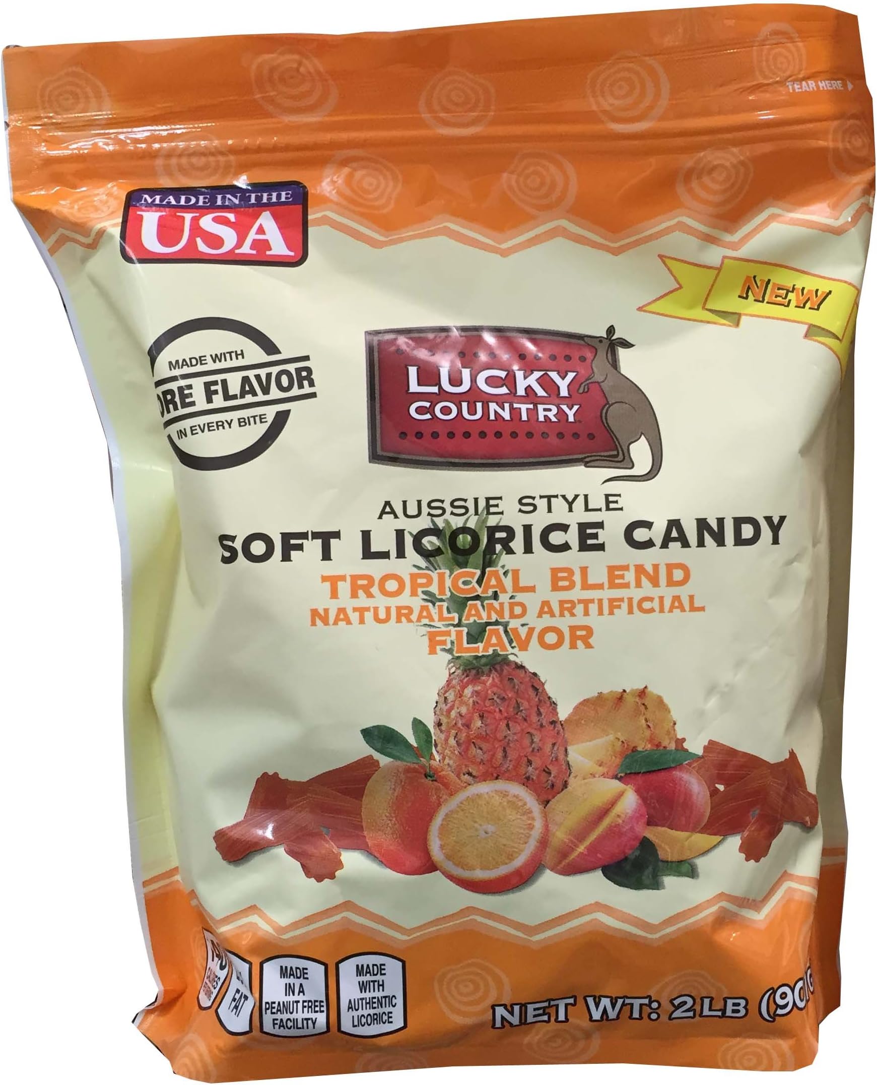 Lucky Country Aussie Style Soft Licorice Candy, 2 Pound (Tropical)