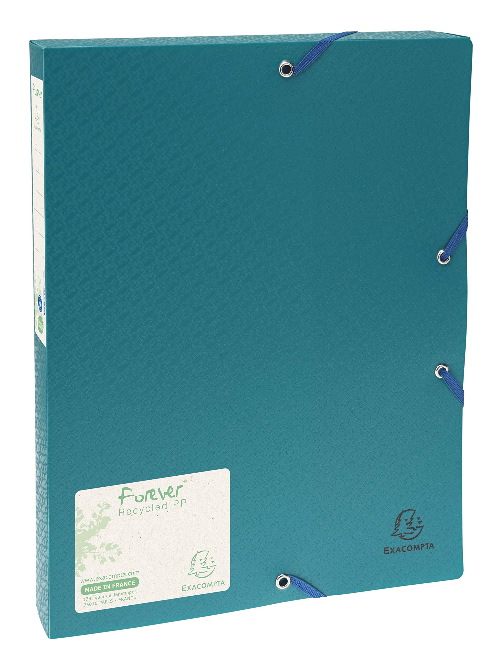 Exacompta 553570 Packung (mit t 8 Archivboxen Forever, umweltfreundlich und robust, Rücken 40mm, aus recycling PP) farbig sortiert, 8 Stück