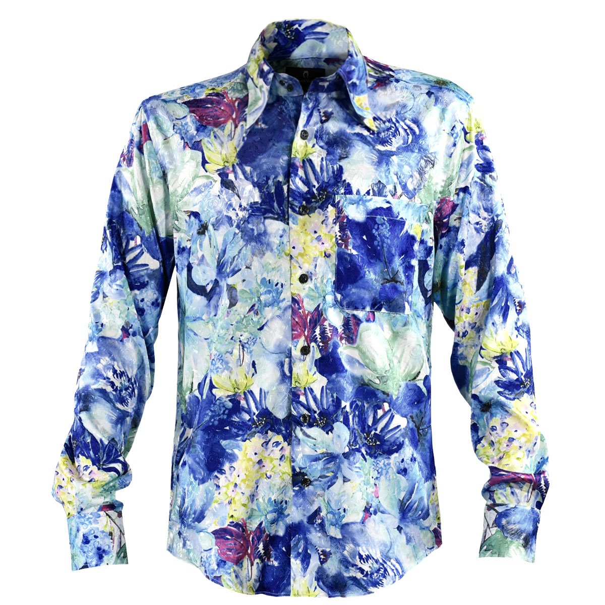 Amazon.co.jp: [ブラックバリア] サテンシャツ ドレスシャツ 花柄