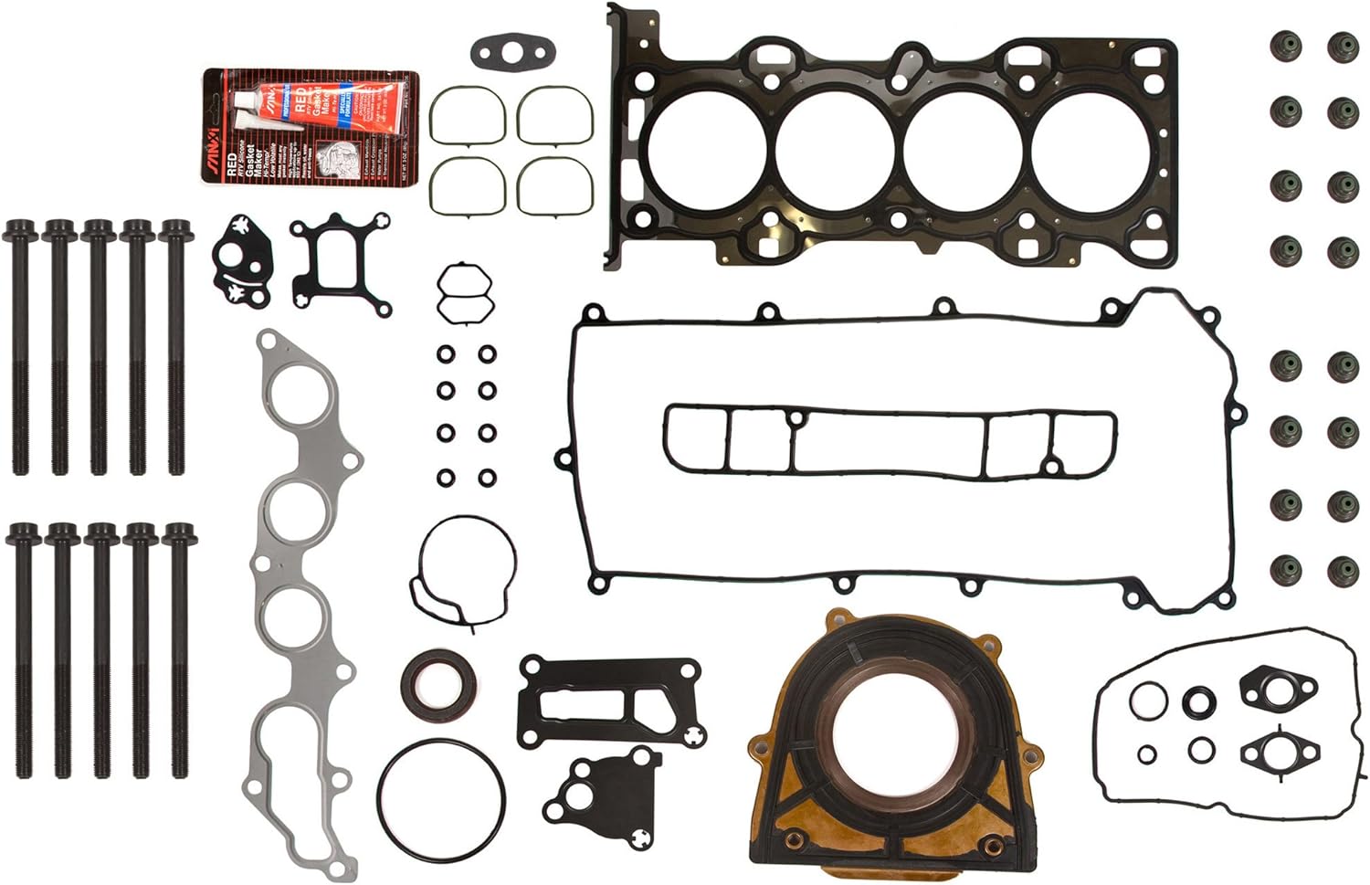 MA-4216924116 Full Gasket Set Head Bolts Compatible With/For 01-09 Ford Escape Ranger Mazda B2300 Tribute 2.3