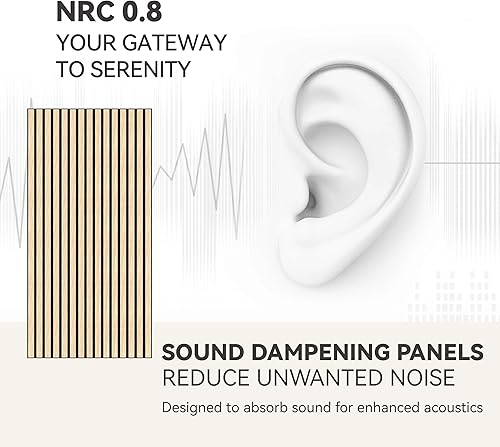 Miniatura 6 de Upick Paneles de pared acústicos de MDF que absorben el sonido, paquete de 4 paneles de pared de espuma a prueba de sonido de 48 x 24 pulgadas y