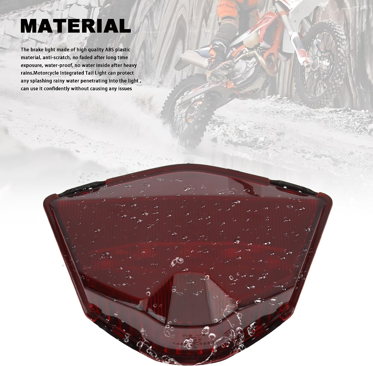Motorcycle Rear Tail Light Brake,Dirt Bike 12V Red Lens Running Tail Light for EXC XCF XCW 150 250 350 450 500 530 2020-2023