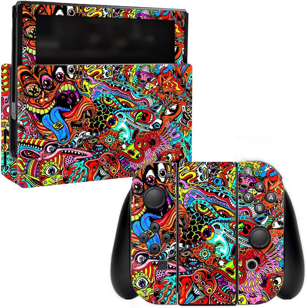 MightySkins Skin Compatible with Nintendo Switch - Acid Trippy | Protective, Durable, and Unique Vinyl Decal wrap Cover | Easy to Apply, Remove, and Change Styles | Made in The USA