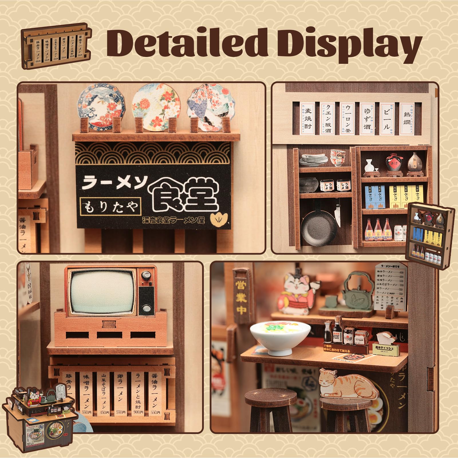 Fsolis Book Nook Japan, Modèle de Maison de poupée pour Adolescents à partir de 14 Ans - Présentoir décoratif pour bibliothèque et décoration d'intérieur - Cadeau créatif pour Les Jeunes bricoleurs