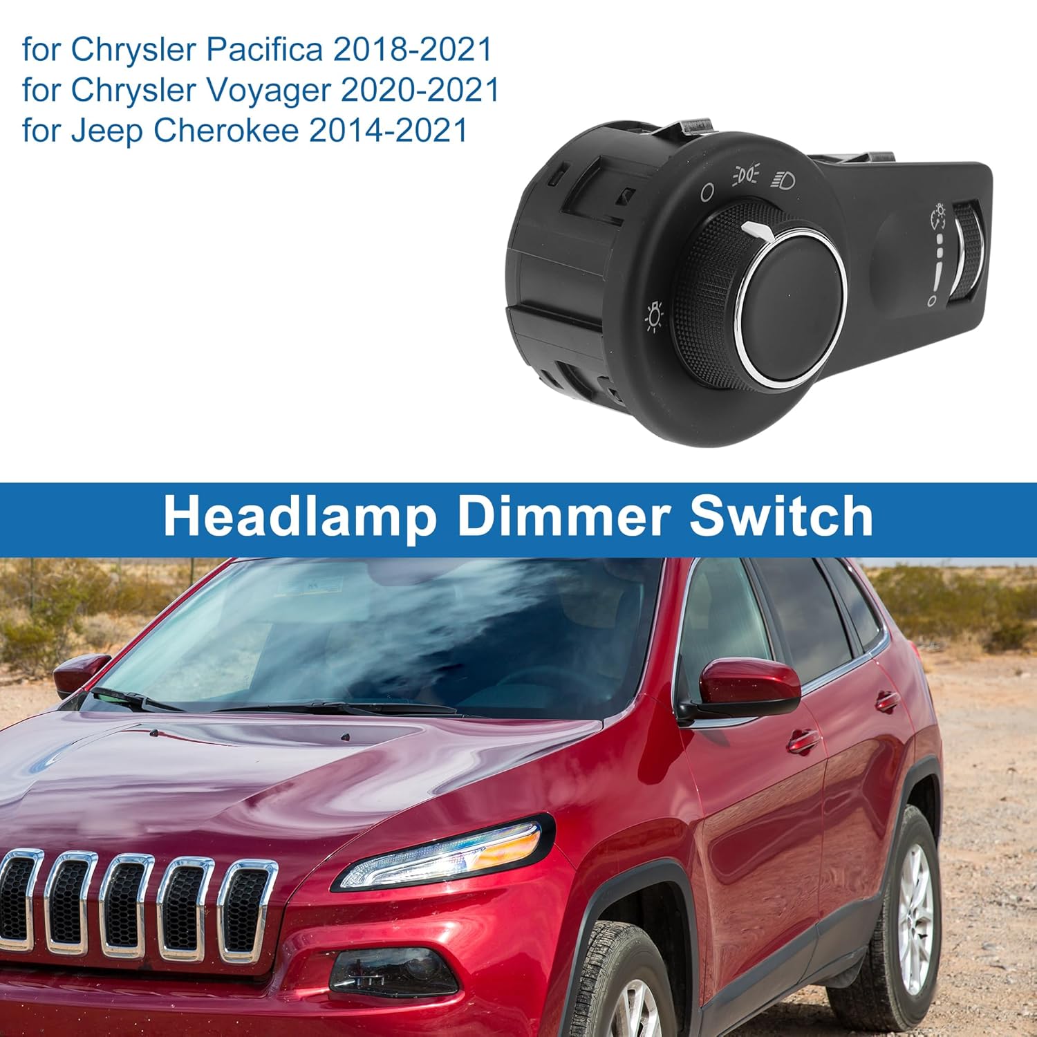 No.68154353AA/68154353AB/68154353AC/68154353AD/68154353AE/HLS1727/1S13332 Headlight Switch for Chrysler Pacifica 18-21 Headlamp Dimmer Switch Black Fit for