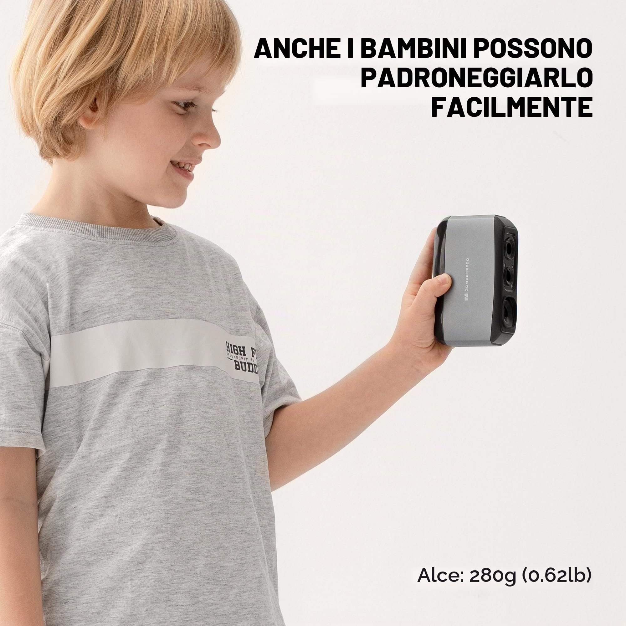 3DMakerpro Moose Premium Scanner 3D per Stampante 3D, 0,03mm e IA | Kit Scanner 3D con tracciamento IA senza marker, texture 24 bit per colori fedeli e accessori Premium, Windows e Mac