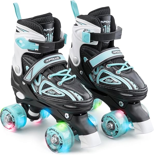 Apollo Super Quad X Pro, LED Roller Skates for Kids and Teenagers, Ideal for Beginners, Comfortable Roller Skates for Girls and Boys. - 1