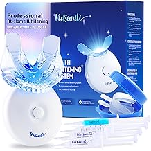 VieBeauti Teeth Whitening Kit with LED Light for Sensitive Teeth, 35% Carbamide Peroxide, Remineralizing Gel for Fast Results Mint