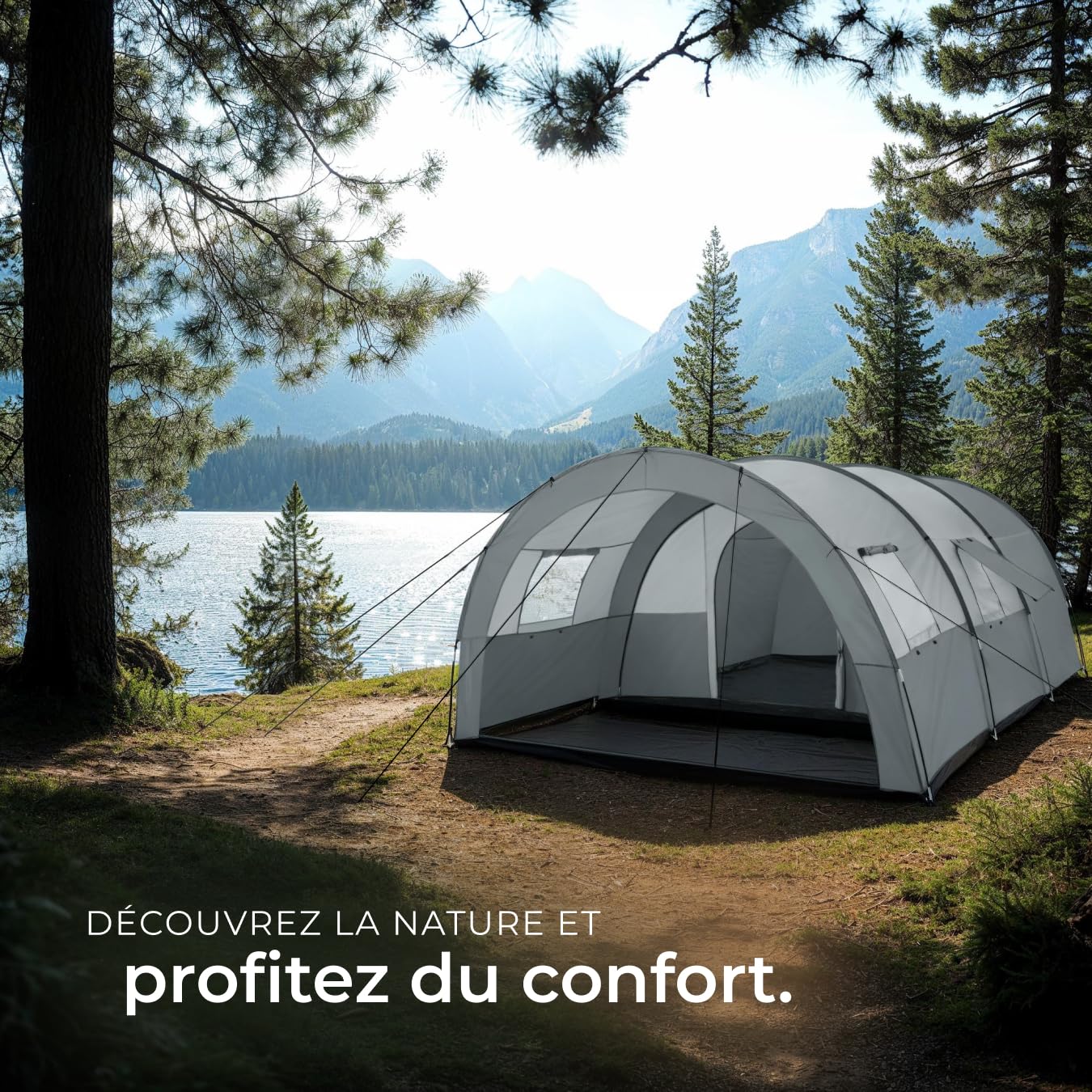 tectake® Tente de Camping Familiale XXL pour 6 Personnes avec moustiquaire Tente Trekking Equipement Montagne Festival Randonnée Pêche Plage Outdoor Camping Tent