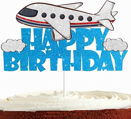 Decoración de pastel de avión para niños y niñas, baby shower, avión, decoración de fiesta de feliz cumpleaños, moscas del tiempo, suministros de