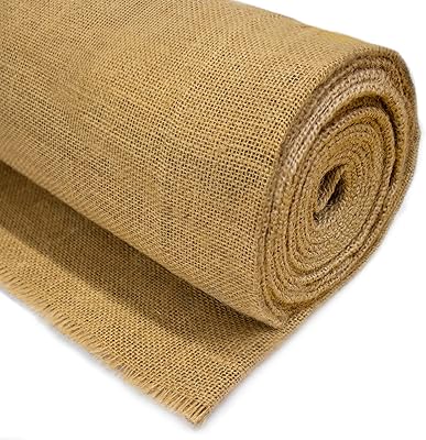 Natural Burlap Fabric Roll, 63in X 16.4ft Jute Fabric by The Yard, Tree Trunk Protector Rose Bush Plant Covers Burlap Tree...