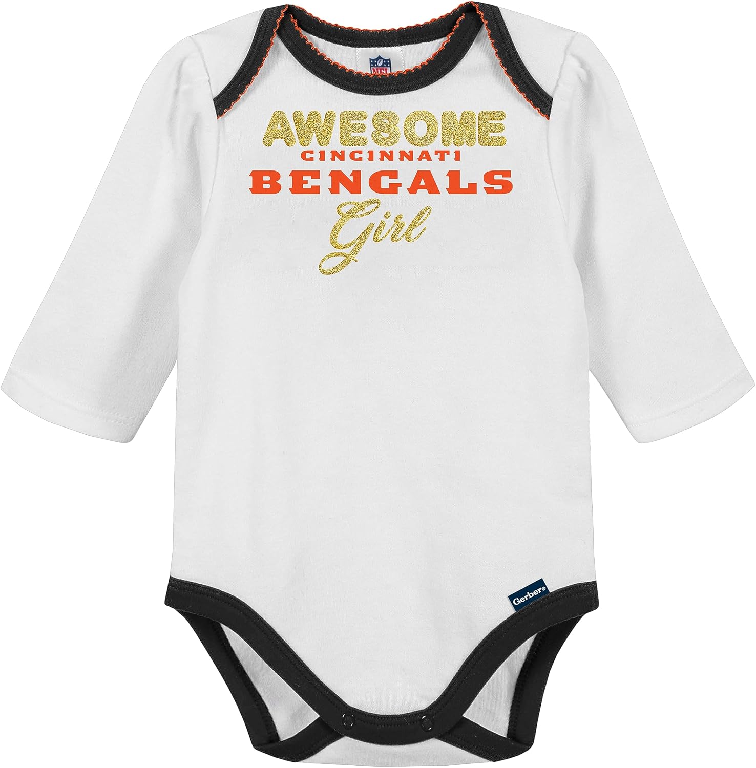 Gerber NFL baby girls 3 Pack Bodysuit Registry Gift Set Footed Pant and Cap - Image 4