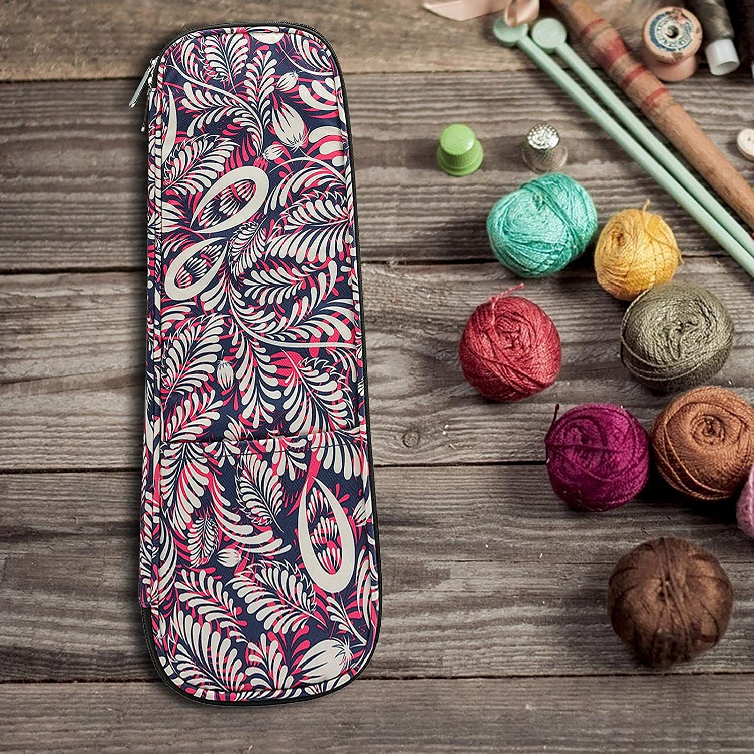 Akozon Aiguilles à Tricoter Sac De Rangement à Tricoter étui à Outils