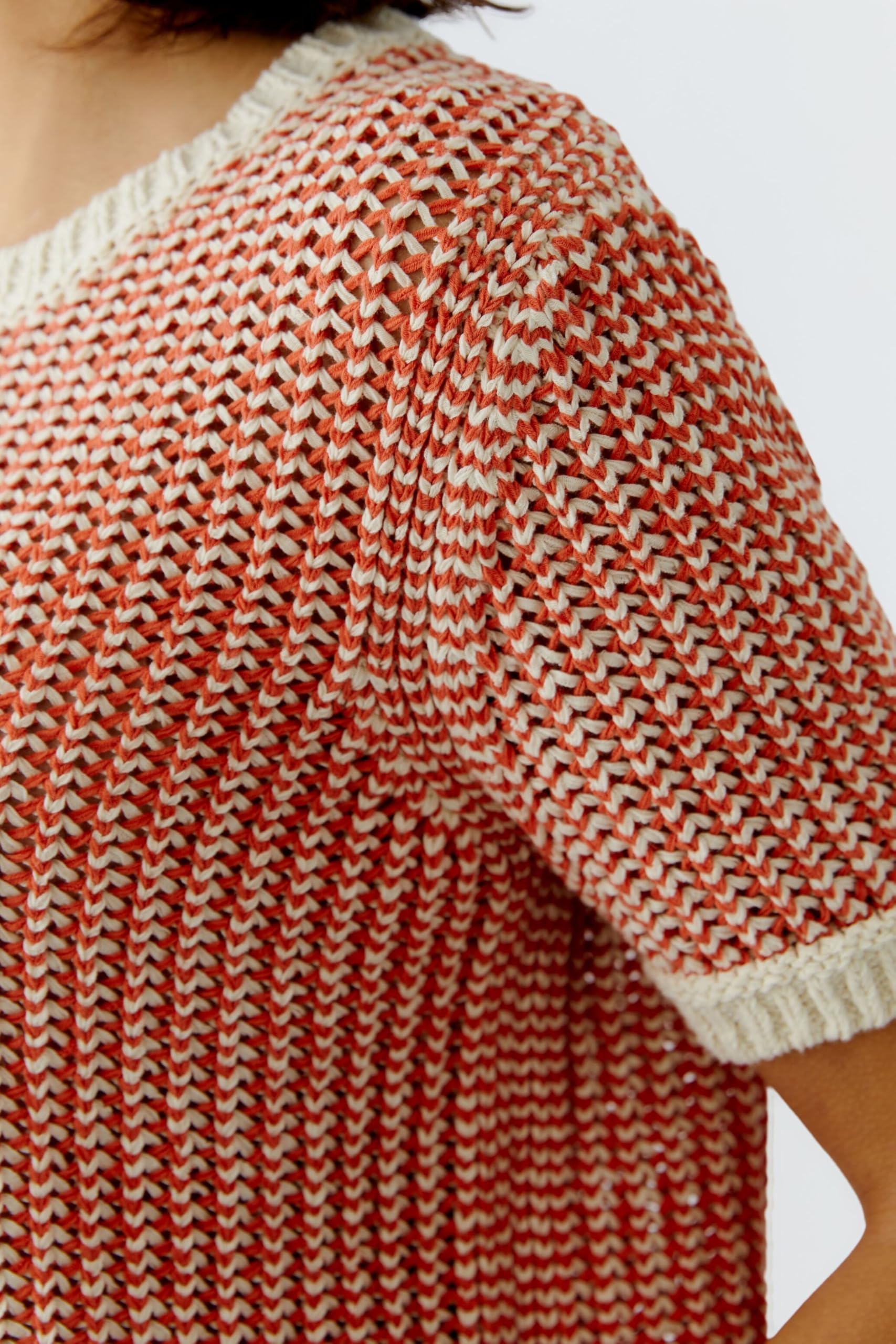 Oui Damen Pullover lässig geschnitten Bi Color
