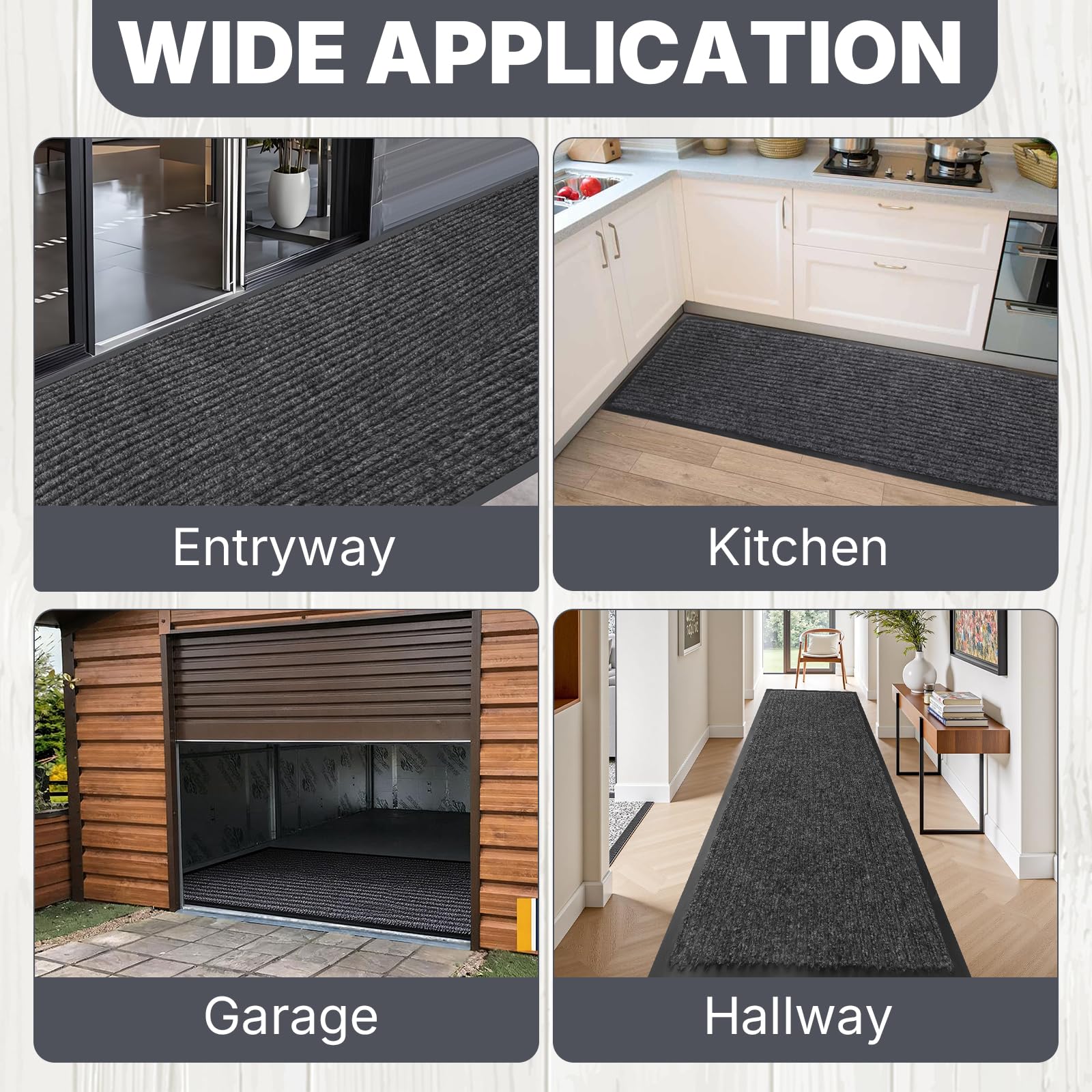 Storystore 3' x 10' Front Door, Mat Heavy-Duty Commercial Mat for Indoor/Outdoor Entryways, Non Slip Rubber Backing Low Profile for Entrance Home Office, Patio & Garage(Gray) — Amazon image 7