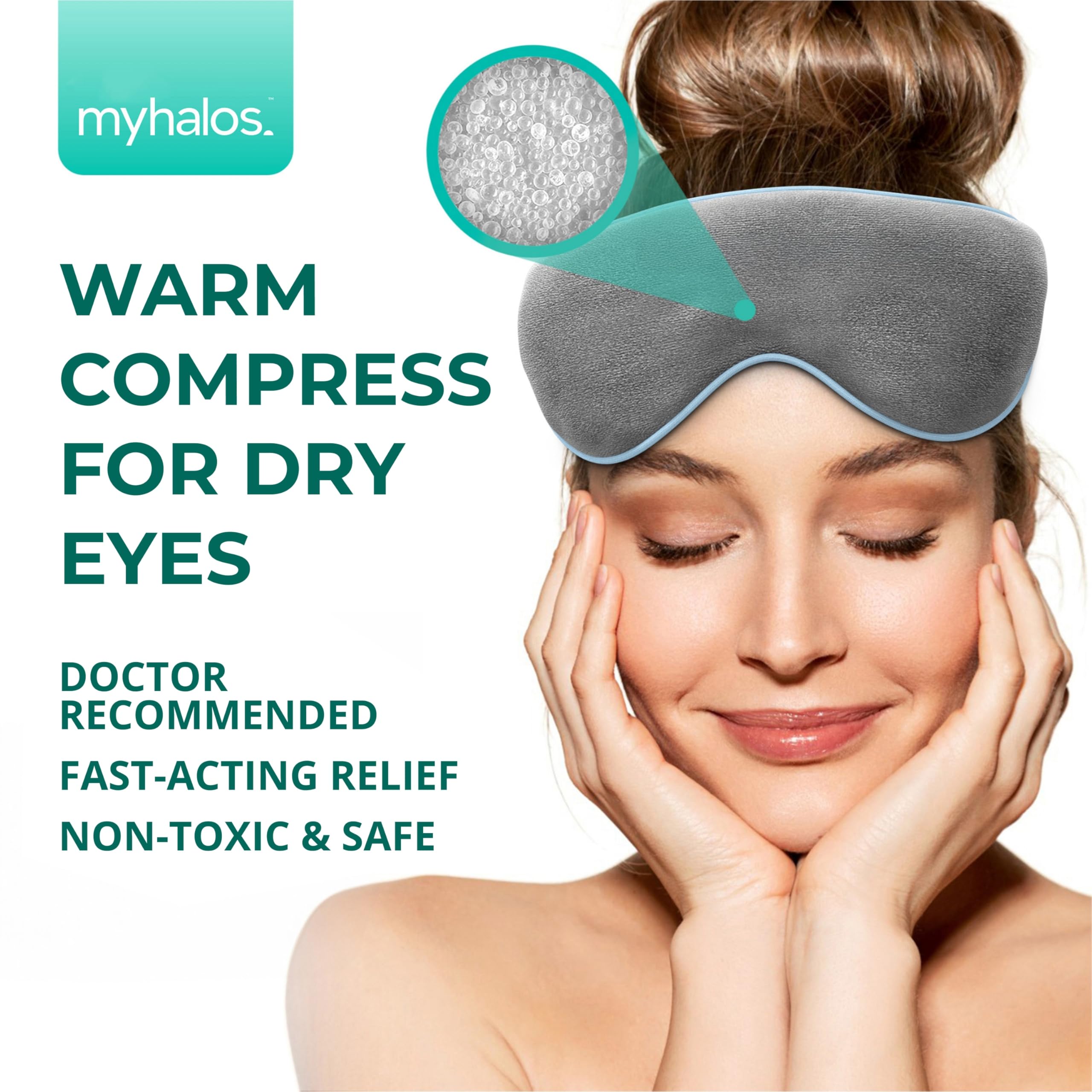 MyHalos Heated Eye Mask, Warm Compress for Dry Eyes, Blepharitis & MGD — Amazon image 2
