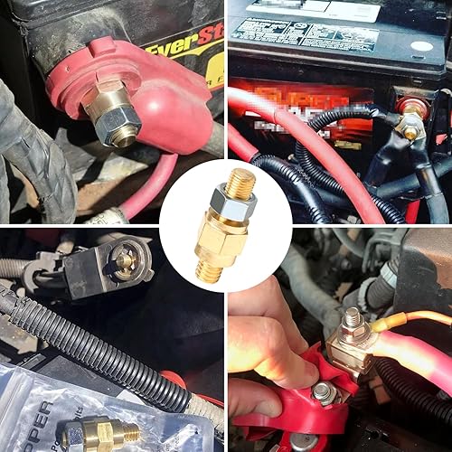 Miniatura 7 de TUTUDOW Pernos de terminal de batería de poste lateral compatibles con GM y otros accesorios de batería, pernos de extensión de terminal de batería