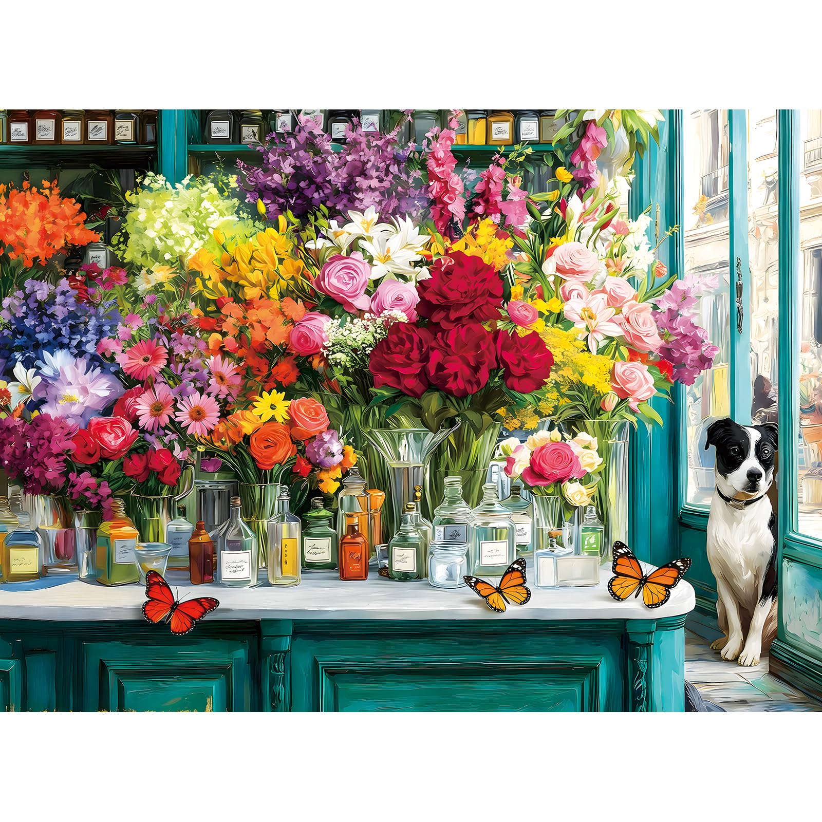 ZSYCZAO 500 Piece Jigsaw Puzzle for Adults –Flower Shop Jigsaw Puzzles 500 Pieces, Vintage Perfume Bottles Puzzles for Adults 500 Pieces, Challenging Perfect for Game Nights, 20.5 X 15 in