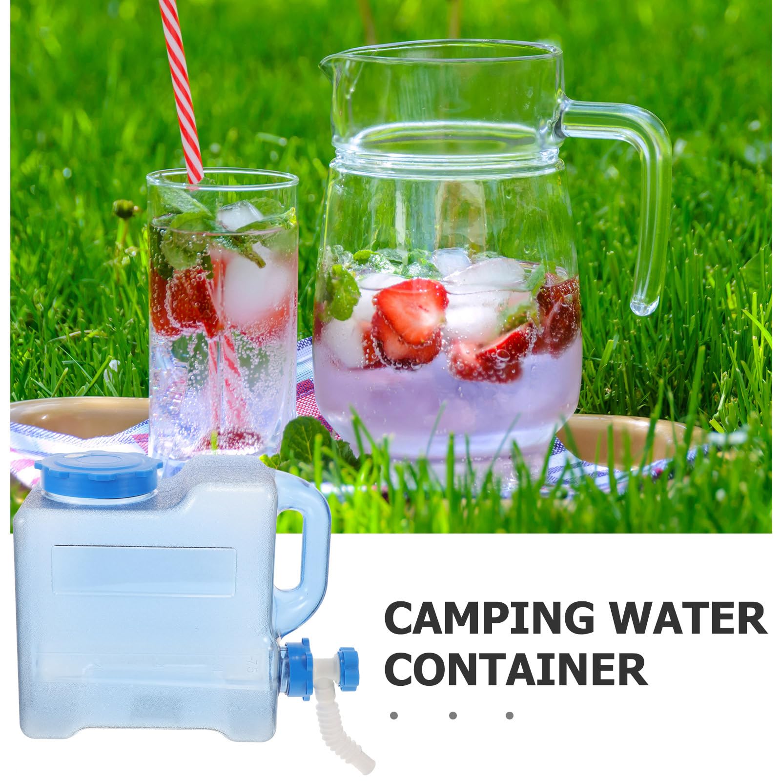 SOLUSTRE Camping Wasserkanister 7,5 L mit Stabilem Tragegriff Auslaufsicherer Wasserbehälter für Outdoor Wandern Angeln und Notfallversorgung