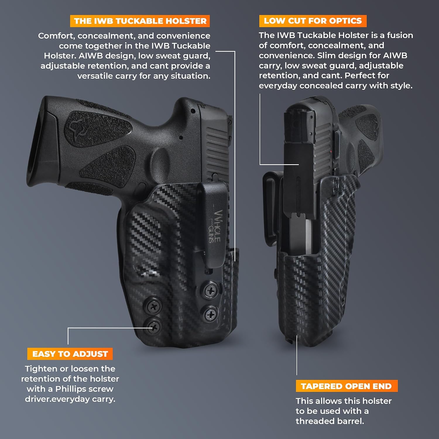 IWB Tuckable Holster - Inside The Waistband Holster - fits Rugr Max-9