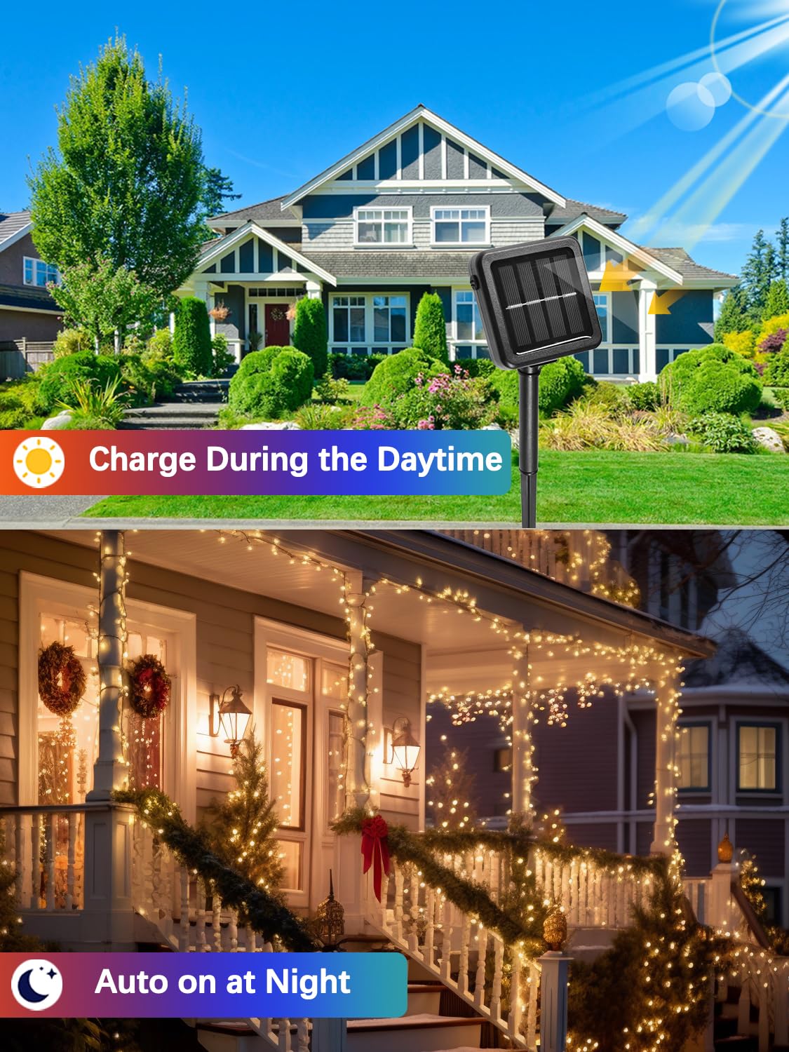 4 Stück Solar-Weihnachtslichter für den Außenbereich, wasserdicht, 400 LEDs, 400 LEDs, grüne Draht-Lichterkette, Solar-Funkel-Lichter mit 8 Beleuchtungsmodi für Weihnachtsgartendekorationen (warmweiß)