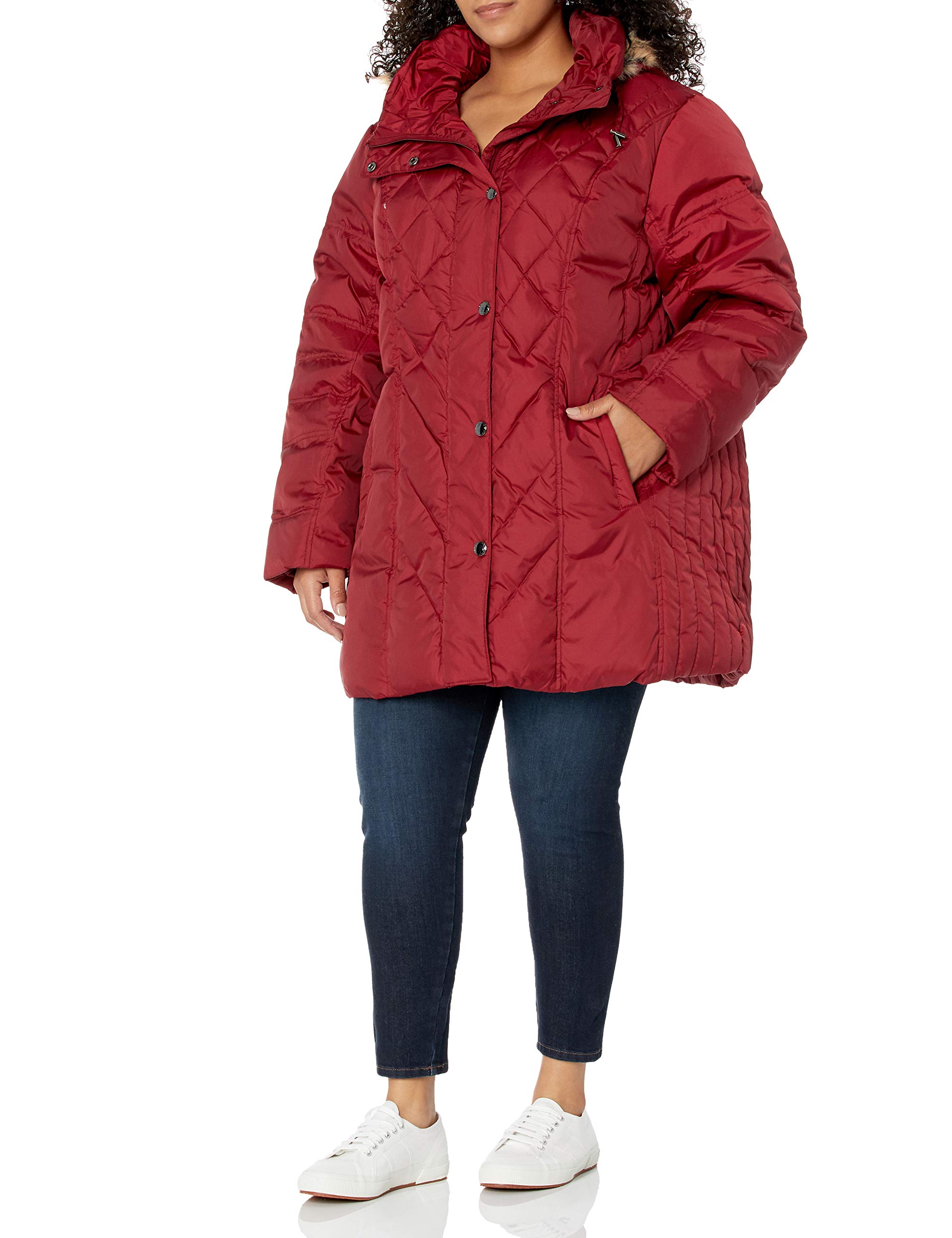 LONDON FOGwomens London Fog Women's Packable Down Quilted Coat Down Alternative Outerwear Coat