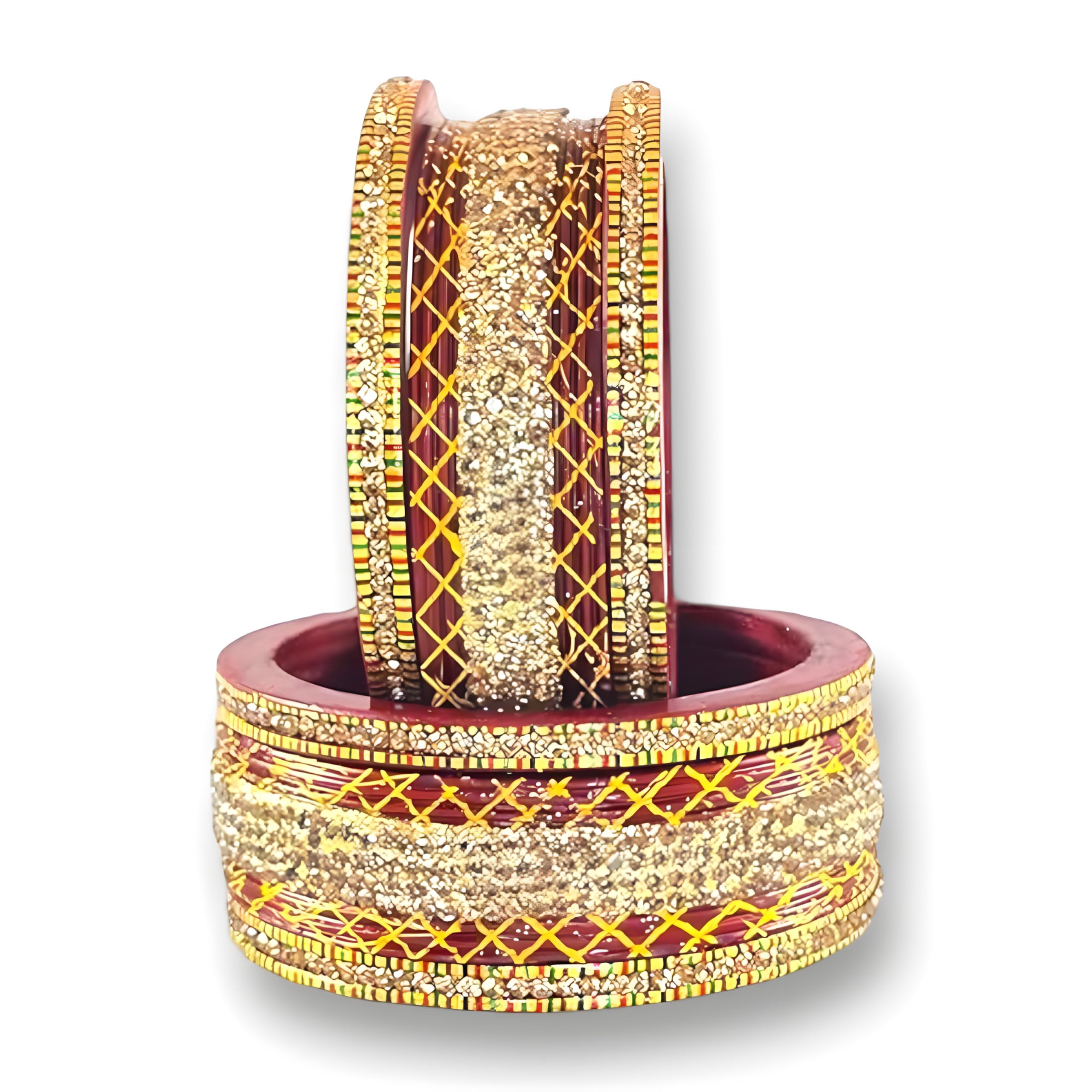 Praavya Lac Bangle Set For Women and Girls | Traditional Rajasthani | Jaipuri Design Lakh Chuda | Maroon Color Bangles | Set of 6 (Maroon, 2.4) (B0BG8ND6QF) Amazon Price History, Amazon Price Tracker