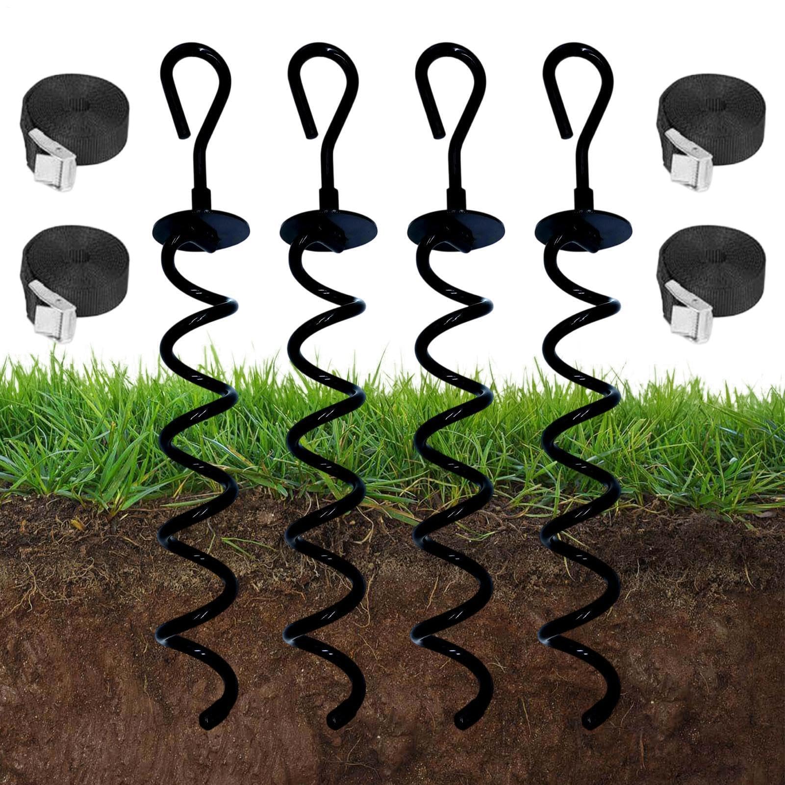 Ancoraggi a terra a vite 4 picchetti a vite per pavimento con corda