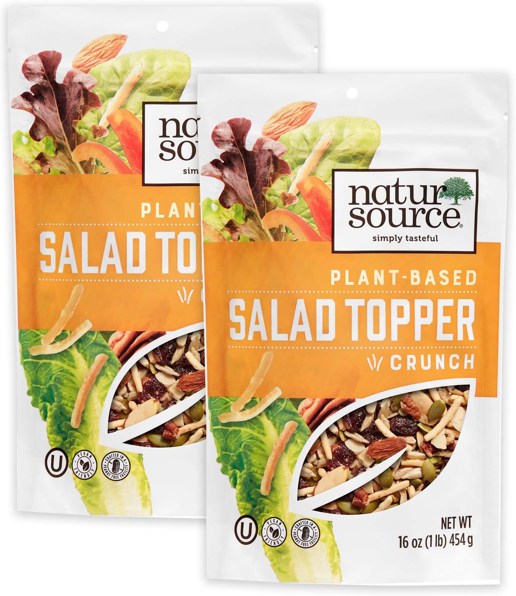 NaturSourceSalad Topper Crunch - Salad Toppings, Salad Mix, Salad Toppers Seeds and Cranberries, Crunchy, Mixed Seeds for Salad, Oatmeal or Yogurt, Natural, Gluten Free - 16 Oz (1 Lb) (Pack of 2)