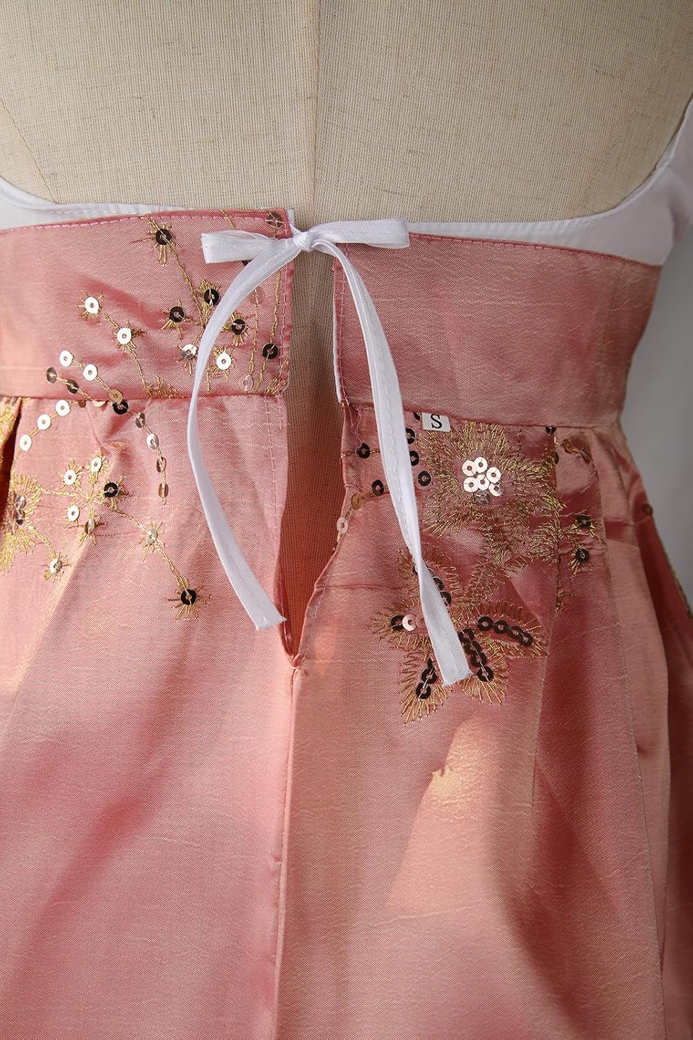 STIOEDYUAN Women‘s Traditional Korean Hanbok Dress Long Sleeve Palace Wedding Costume with Floral Embroidery