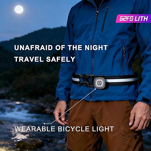 Miniatura 4 de Luz de bicicleta impermeable IPX6, con 5 + 5 modos, impermeable, tipo C, para montar por la noche, luces de bicicleta de larga vida útil de 17 horas